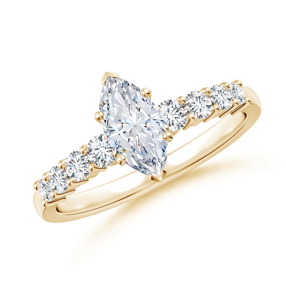 Lab-Grown Solitaire Marquise Diamond Graduated Engagement Ring featuring Ring - Ring by Joe Jewels